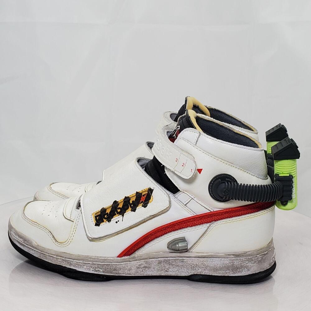 Reebok Ghost Smasher Shoes Men 9.5 White Ghostbusters Pump Strap Sneaker